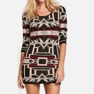 Denim & Supply Ralph Lauren Southwestern Aztec Printed Sweater Dress M 36 34 36